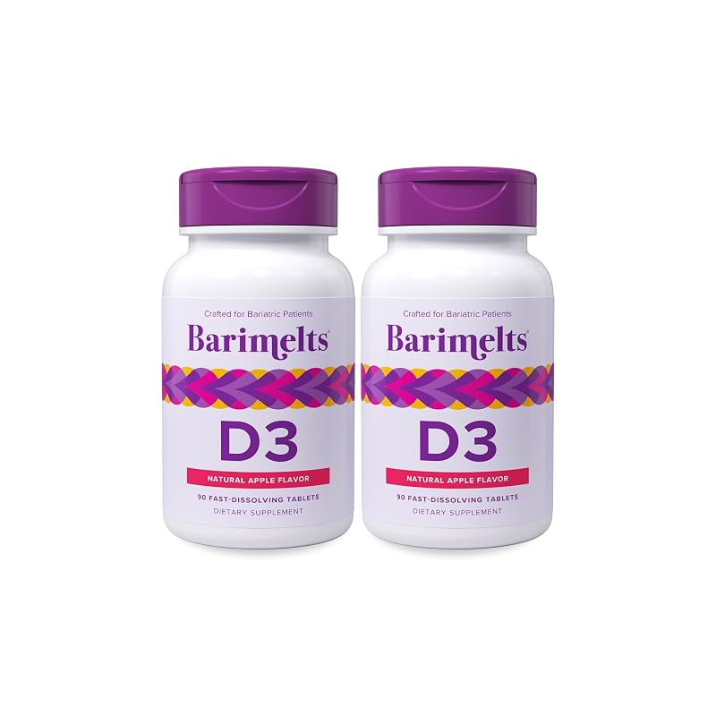 BariMelts Vitamina D3 125 mcg (5.000 UI), sabor maçã, 180 comprimidos de dissolução rápida