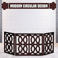 Vista 14 de Bundaloo Puerta independiente para perros, valla de madera decorativa expandible para perros pequeños a medianos, barrera para escaleras, puertas