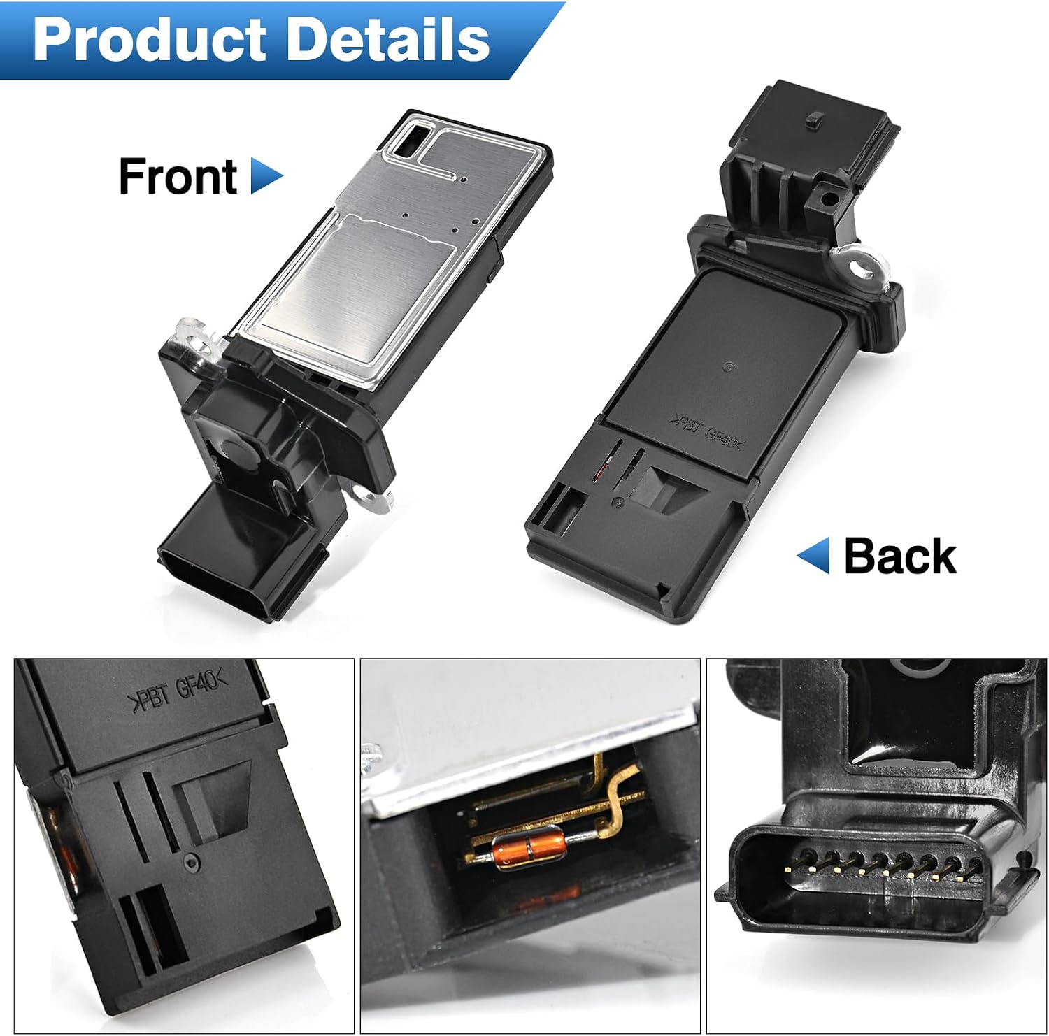 Mass Air Flow Sensor MAF, Compatible with Chevrolet Compatible with GMC Compatible with Cadillac Compatible with Buick, OE Fit 23262343