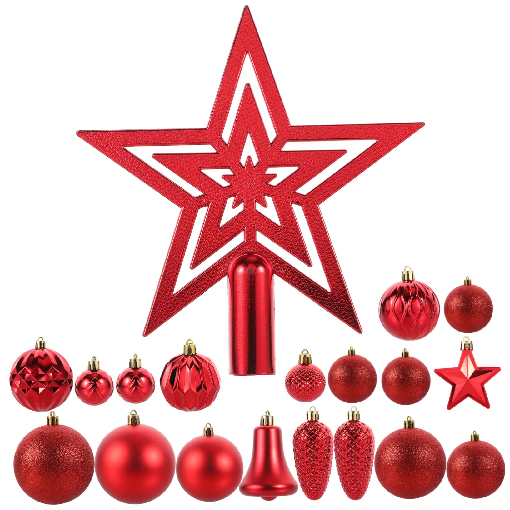 TOPBATHY 90 Piezas Decoraciones de Navidad Colgando Bolas de Navidad Adornos navideños con Purpurina Colgantes navideños Christmas Tree Decoraciones del árbol de Navidad el plastico