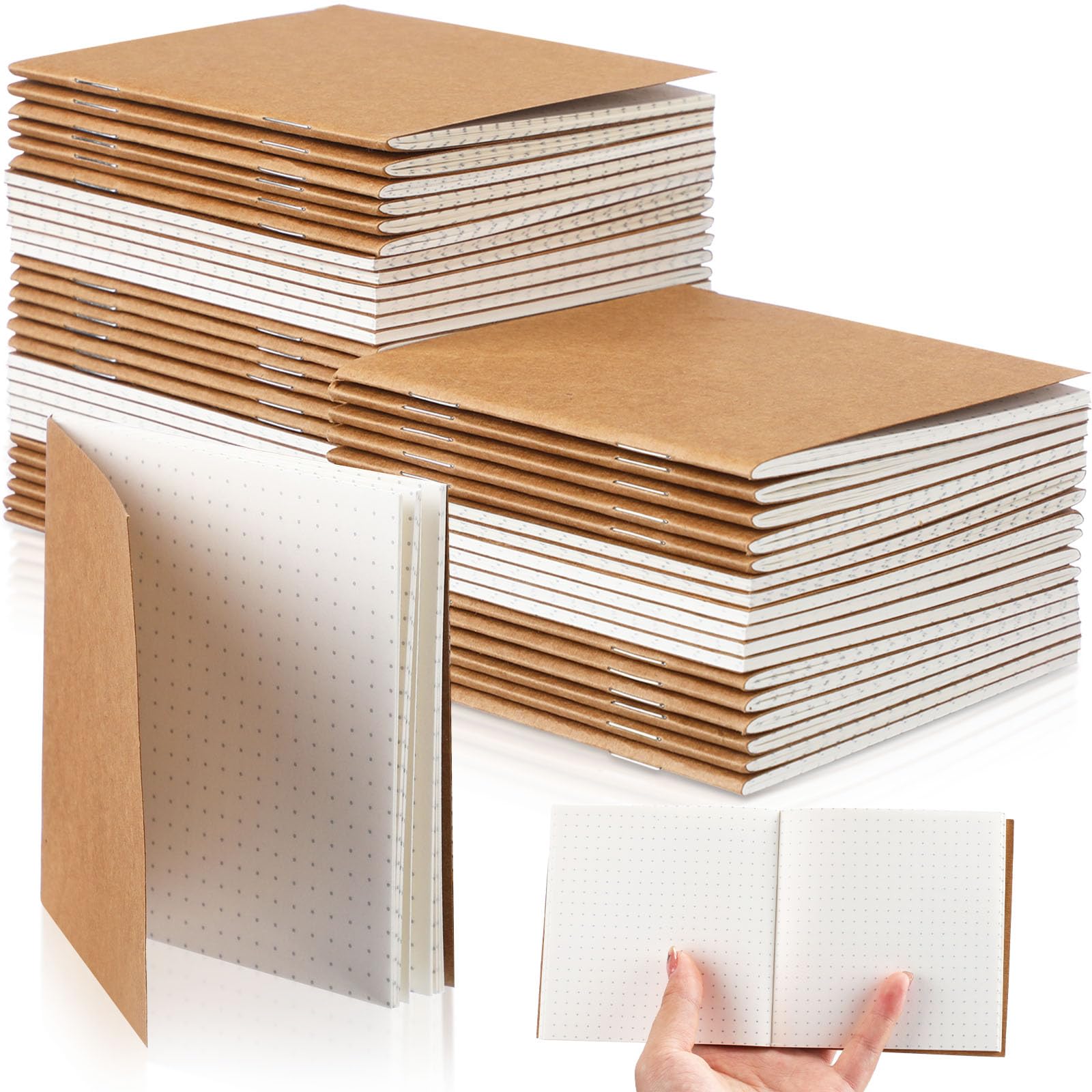 Faccito Mini Cuadernos de Bolsillo, Marrón, Página de Puntos