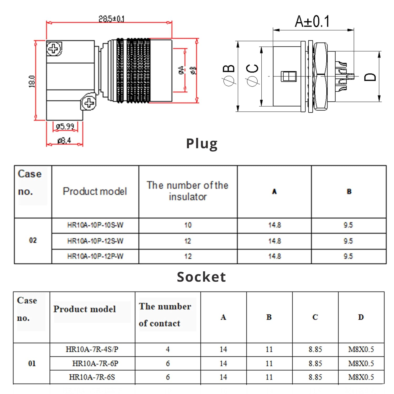 HR10A 6 Pin Electrical LED Camera Connectors, Solar Right-Angle Plug Socket Aviation Connector