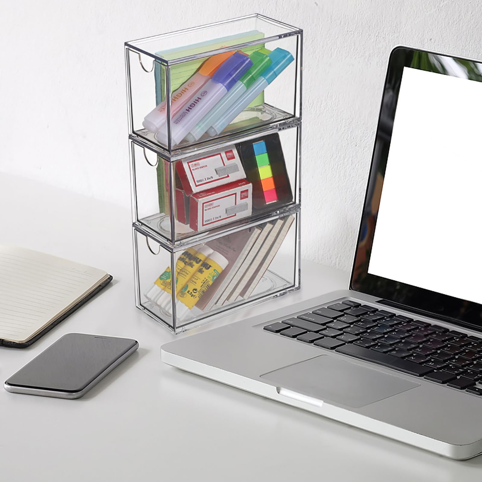 ELLDOO Organizador de bolsas de té de 3 cajones, acrílico transparente, apilable, soporte de almacenamiento para despensa de cocina, almacenamiento de aperitivos para encimera