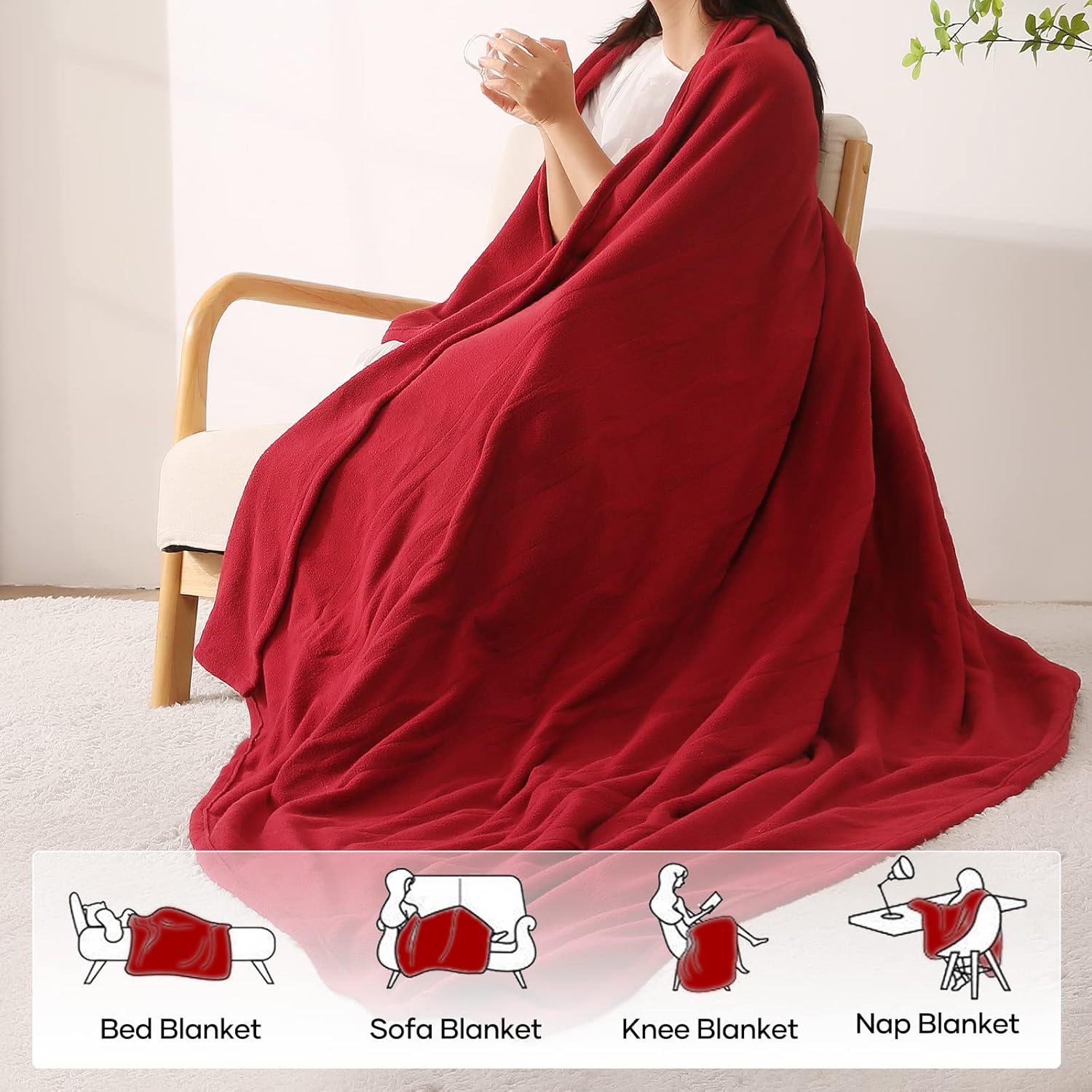 review Electric Heated Blanket Throw Full 77