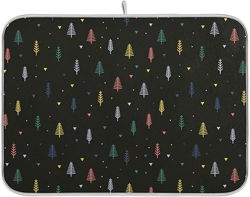 Tapete de drenaje de platos de abeto forestal para encimera de cocina, escurridor de platos, tapetes para encimera de cocina, 16 x 18 pulgadas