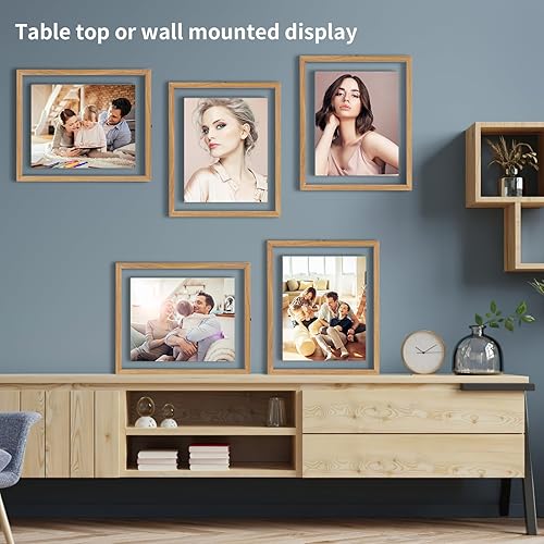 Vista 34 de Trwcrt Juego de 4 portarretratos flotantes de 5 x 7 pulgadas, marco de fotos de doble cristal para fotos de hasta 7 x 9 pulgadas para colgar