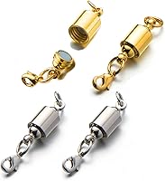 Vista 1 de Zpsolution Magnetic Jewelry Clasps for Necklace Bracelet, Screw-in System Lobster Clasp, Silver/Gold 4pcs Oro y plata atornillados