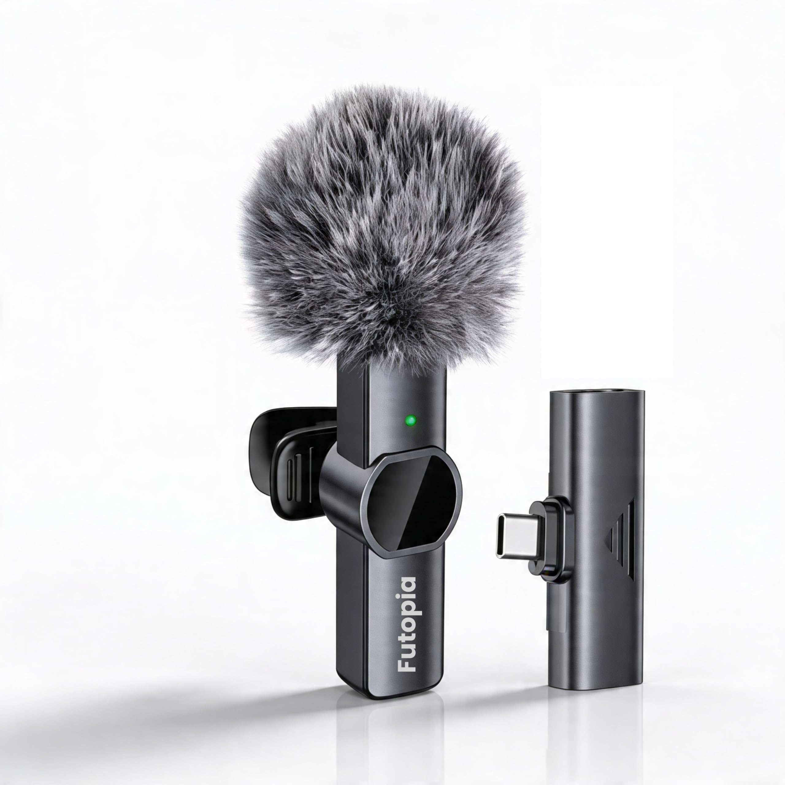 Futopia Wireless Lavalier Microphone for Type-C – Professional 2.4G Wireless Lapel Mic with Noise Reduction, Reverb & Monitoring – 6H Battery Life, 20m Range – Plug & Play for Recording, Vlog, YouTube-image-32