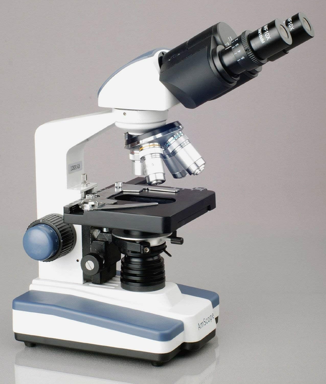 AmScope B120 Siedentopf Binocular Compound Microscope, 40X-1000X Magnification, Brightfield, LED Illumination, Abbe Condenser, Double-Layer Mechanical Stage