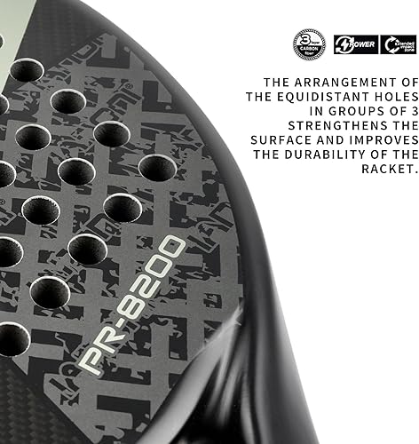 Miniatura 2 de Juego de 2 raquetas de pádel con superficie de fibra de carbono EVA Memory Flex Núcleo de espuma de pádel ligeras