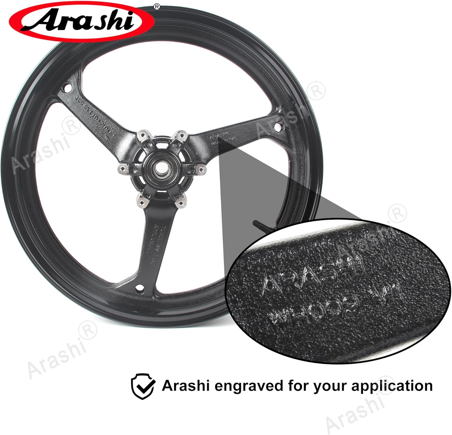 Arashi Front Wheel Rim for Honda CBR600RR 2007-2015, Motorcycle Replacement Accessories Parts Gloss Black