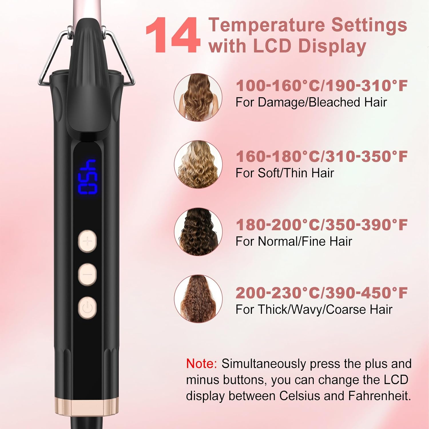 3/8 Inch Curling Iron, 9mm Small Curling Wand for Short & Long Hair, Ceramic Barrel Thin Curling Wand Iron with Adjustable Temperature, Holiday Birthday Gift for Women Girl