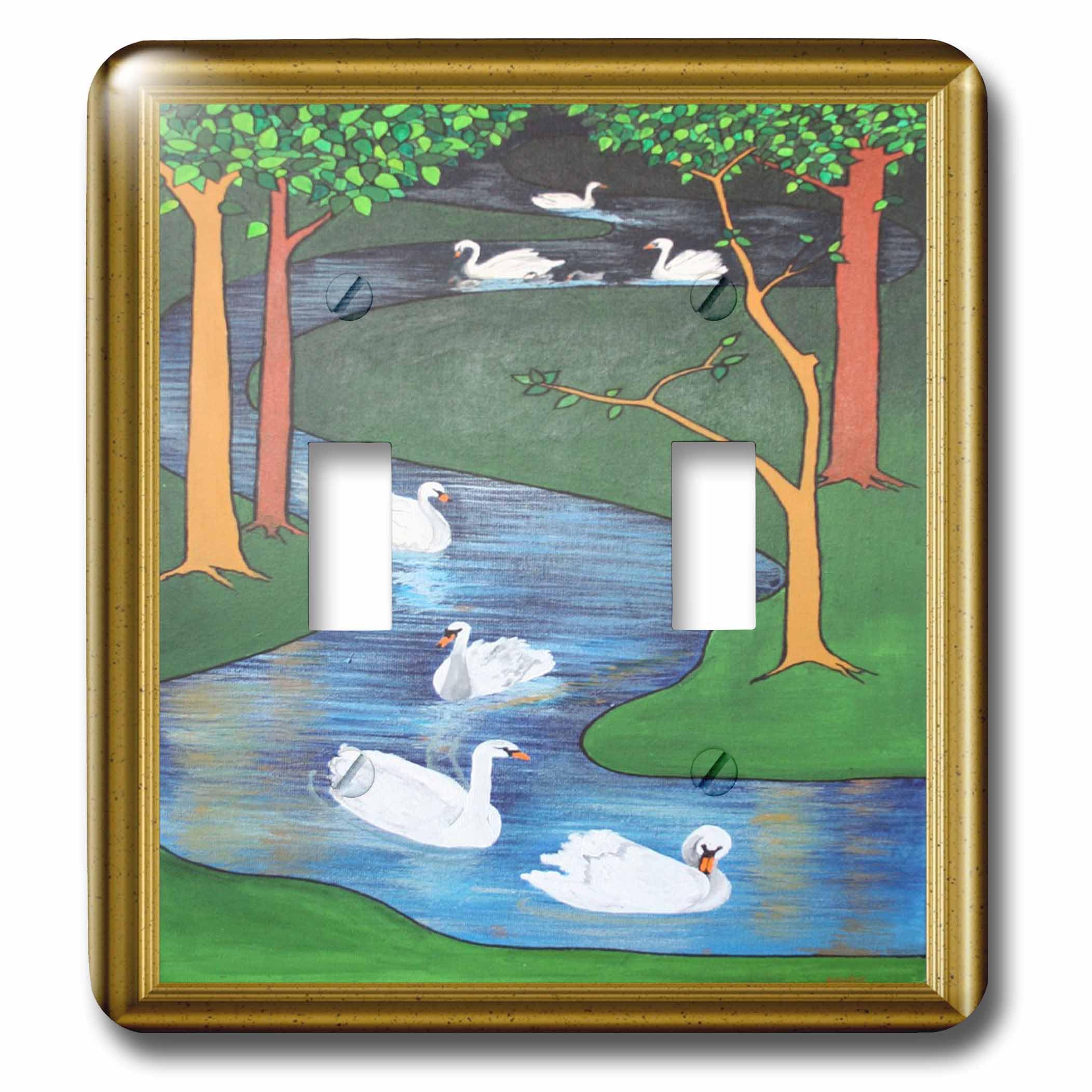 Interrupteur Seven Swans A Swimming pour salon style art nouveau