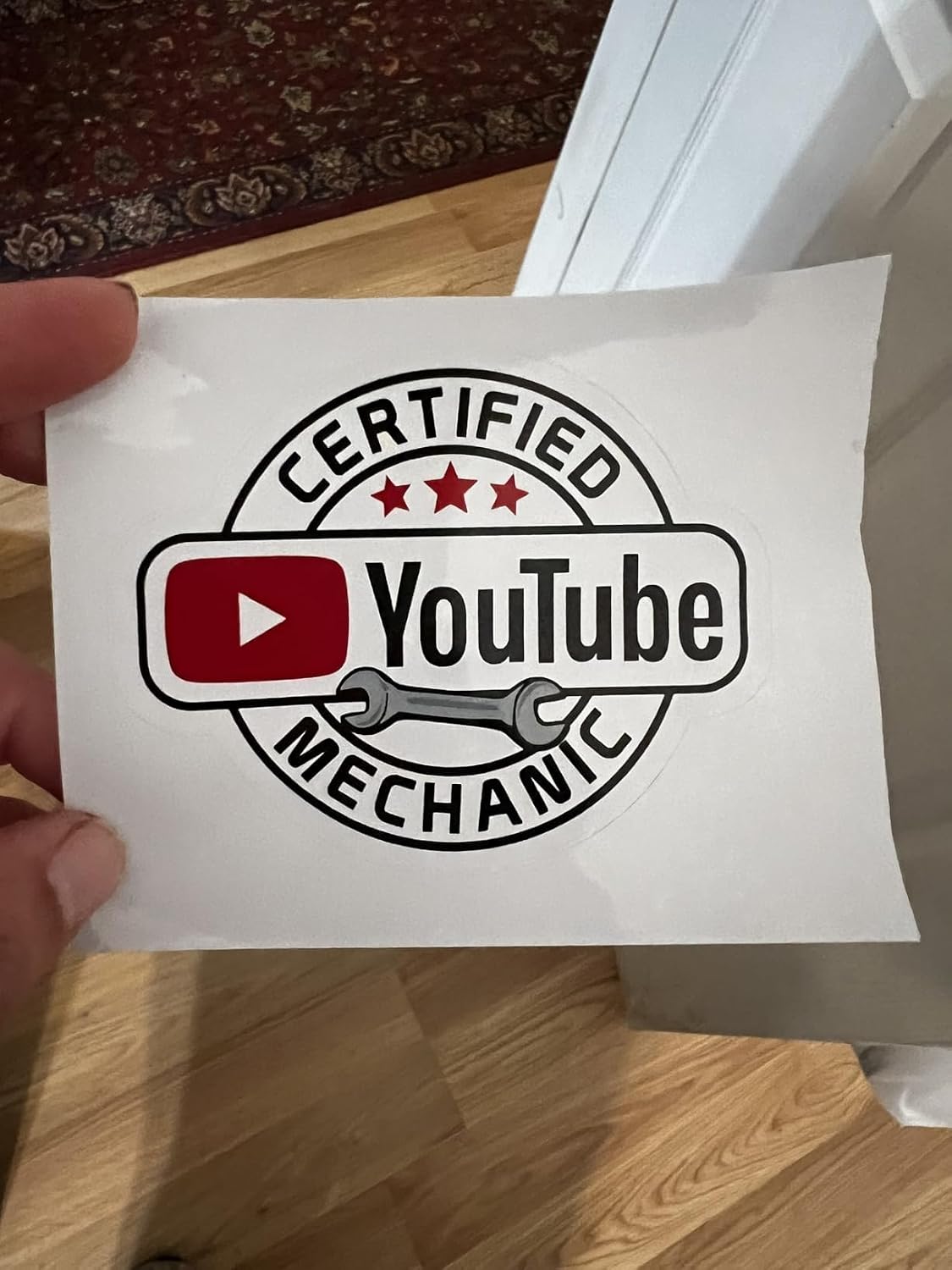 3 PCS Certified YouTube Mechanic Stickers – Funny Tool Box Decal, Hard Hat Sticker for Mechanics, Waterproof Vinyl 2 Inch – Toolbox Stickers for Men, Electricians, Garage, Union (2in)