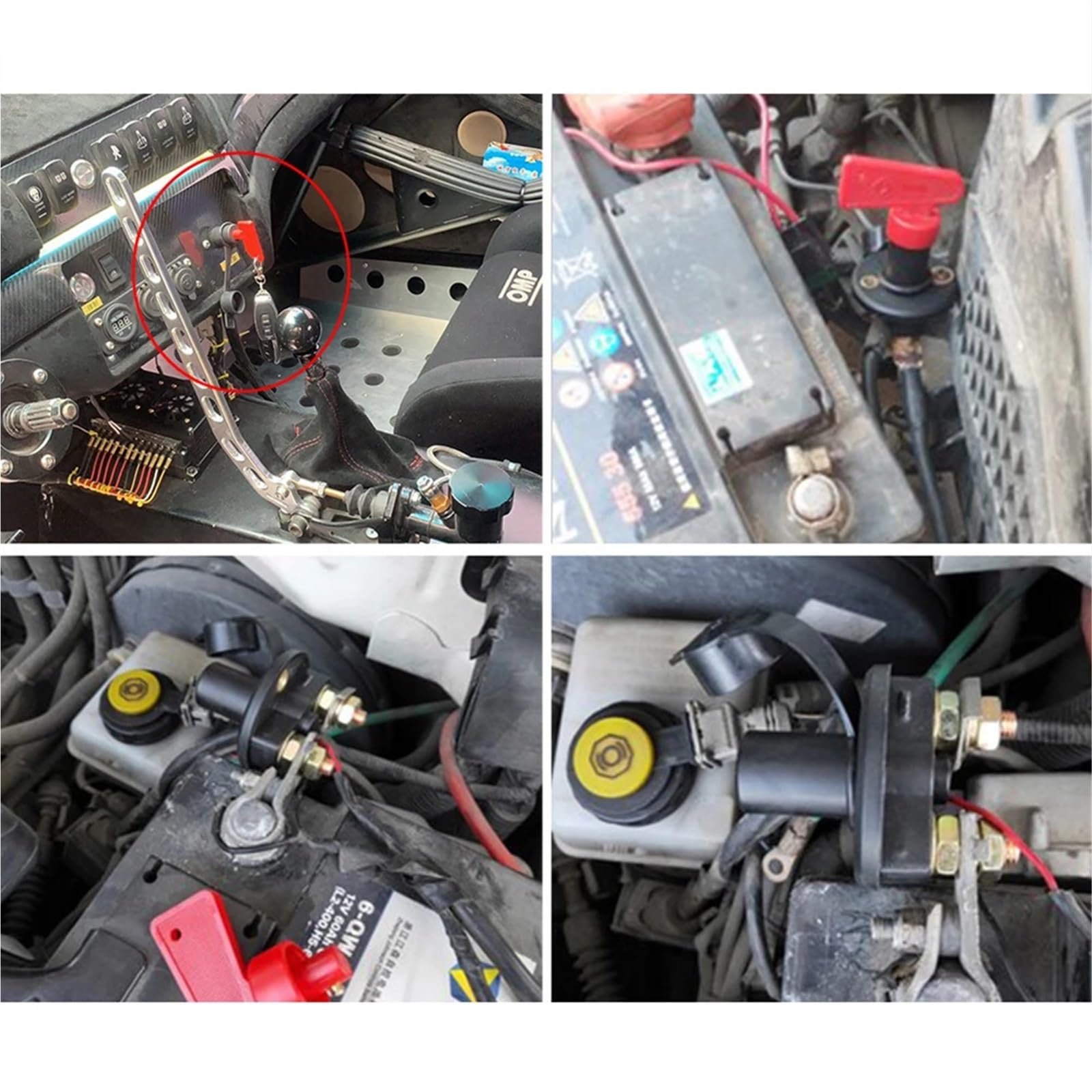Desconectador de batería universal de 12 V, interruptor giratorio de perilla de corte de energía for auto, camión, barco, vehículo, furgoneta(2 Holes)