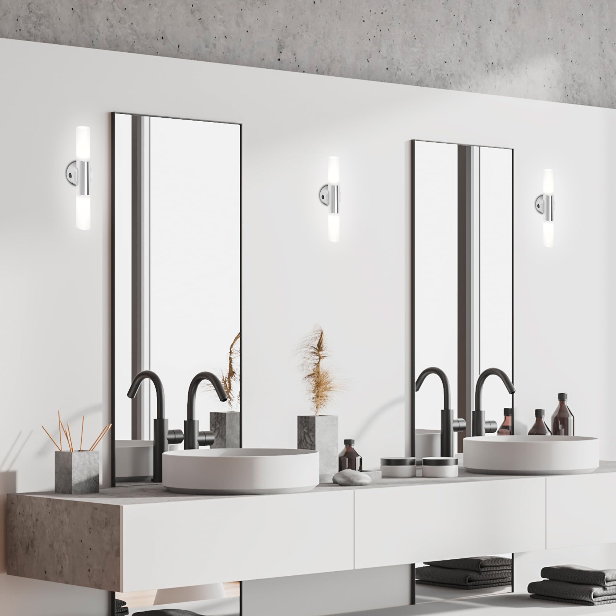 Briloner Leuchten 2148-028 Applique murale pour salle de bains 2 ampoules E14 Chromé, Chrom