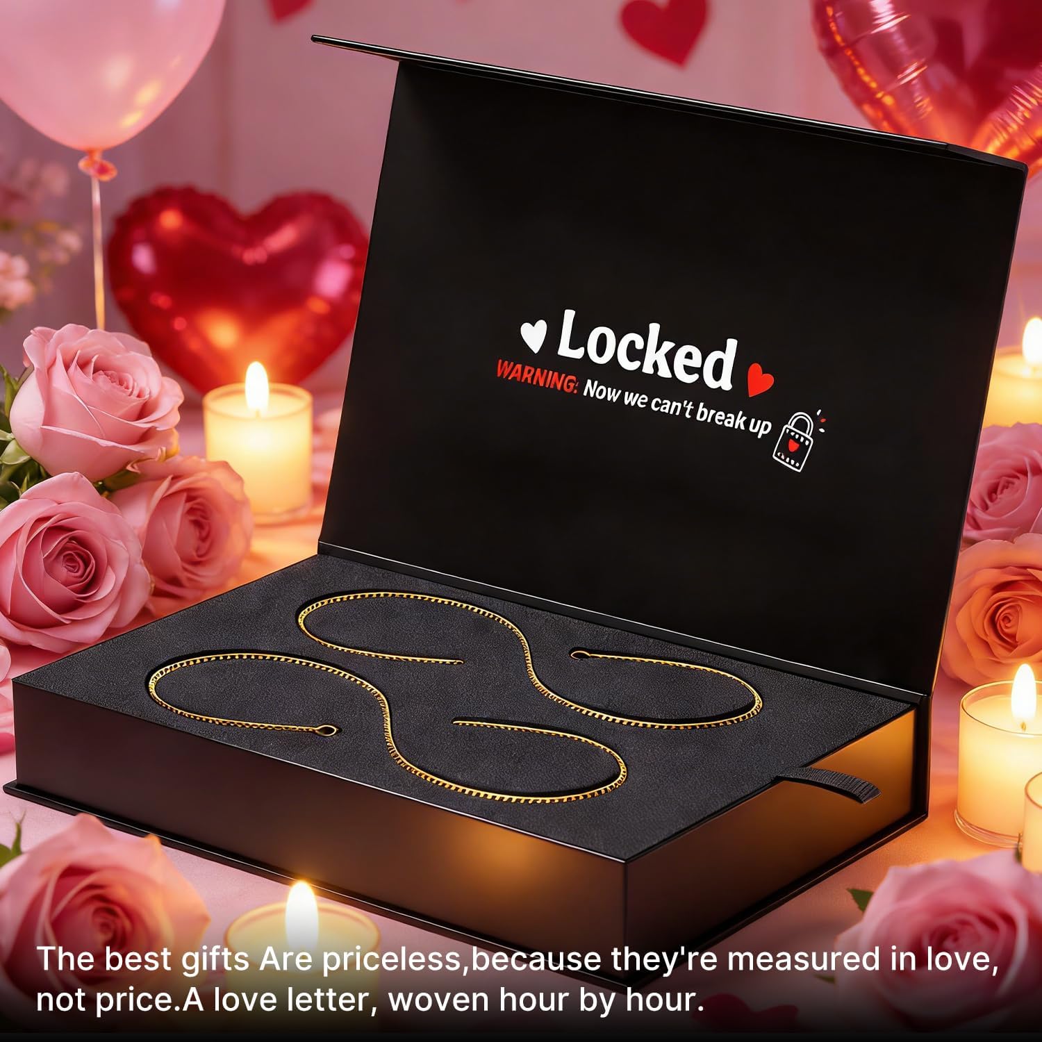 Permanent Bracelet Kit for Couples - DIY Sterling Forever Bracelets Making Set with Locking Heart Clasp, Ideal Gift for Christmas, Anniversary, Valentine's Day & Date Night Activity