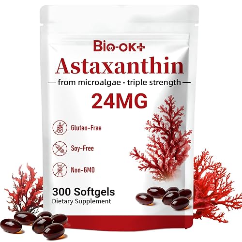 Astaxanthin antioxidant Supplements 24mg with MCT Oil, Potent Astaxanthin with