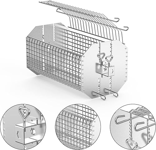 Miniatura 7 de onlyfire Cesta de asador octogonal universal, cesta de asador plana para asador, se adapta a hexágono de 1/2 pulgada, hexagonal de 3/8 pulgadas,