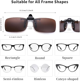 Clip on Sunglasses for Prescription Glasses, Premium Polarized,Ideal Clip on Sunglasses Over Prescription Glasses