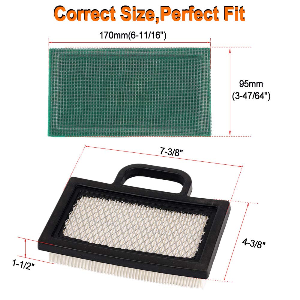 Compatible with Air Filter Pre-Filter Oil Fuel Filter Spark Plug Kit For John Deere L120 Z425 X130R X165 L118 MIU11286 GY20575 499486 499486S Lawn Mower