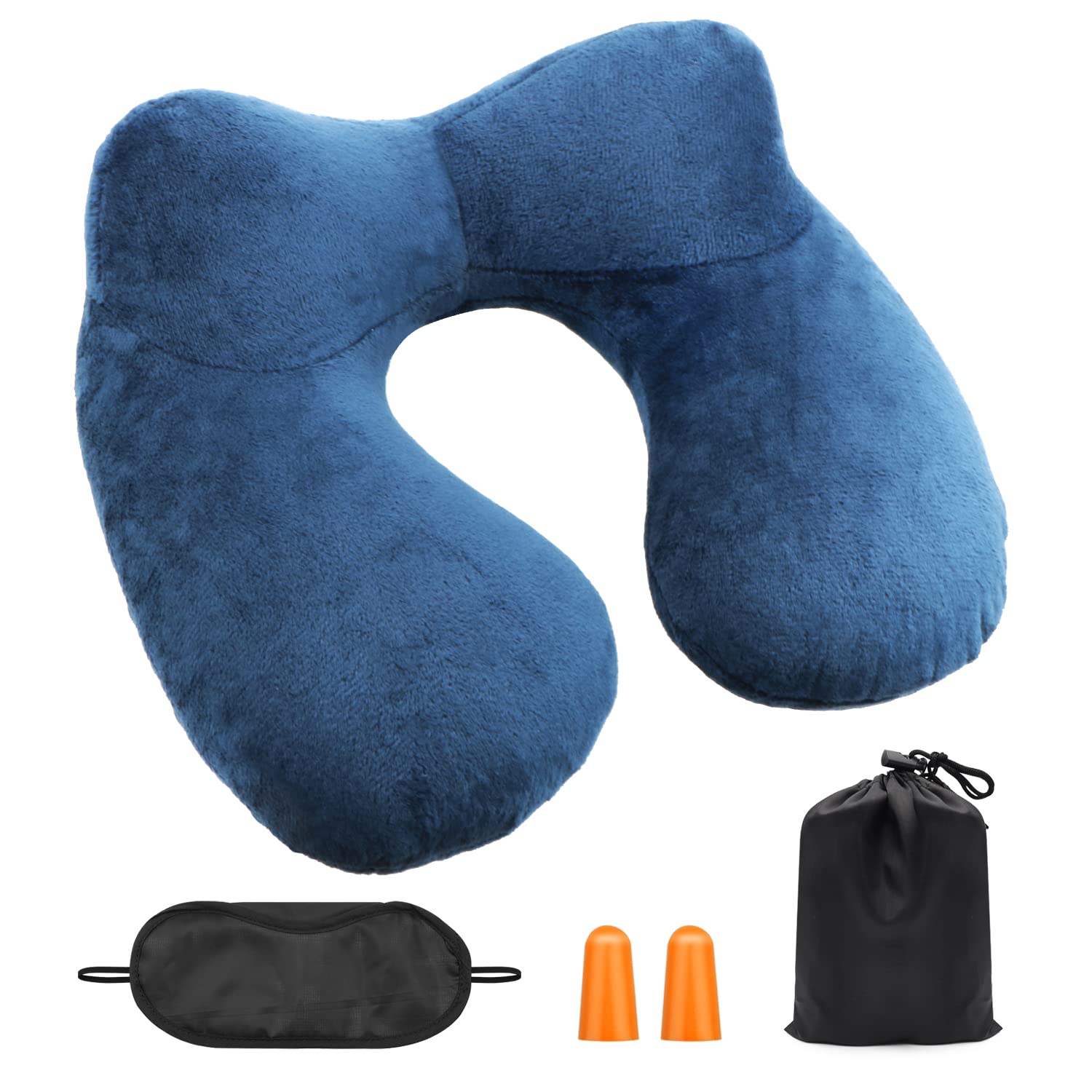 Cuscino Collo Gonfiabile Ergonomico Cuscino Da Viaggio Gonfiabile Per Collo - Morbido E Portatile Per Aereo E Auto Cuscino Cervicale Velluto