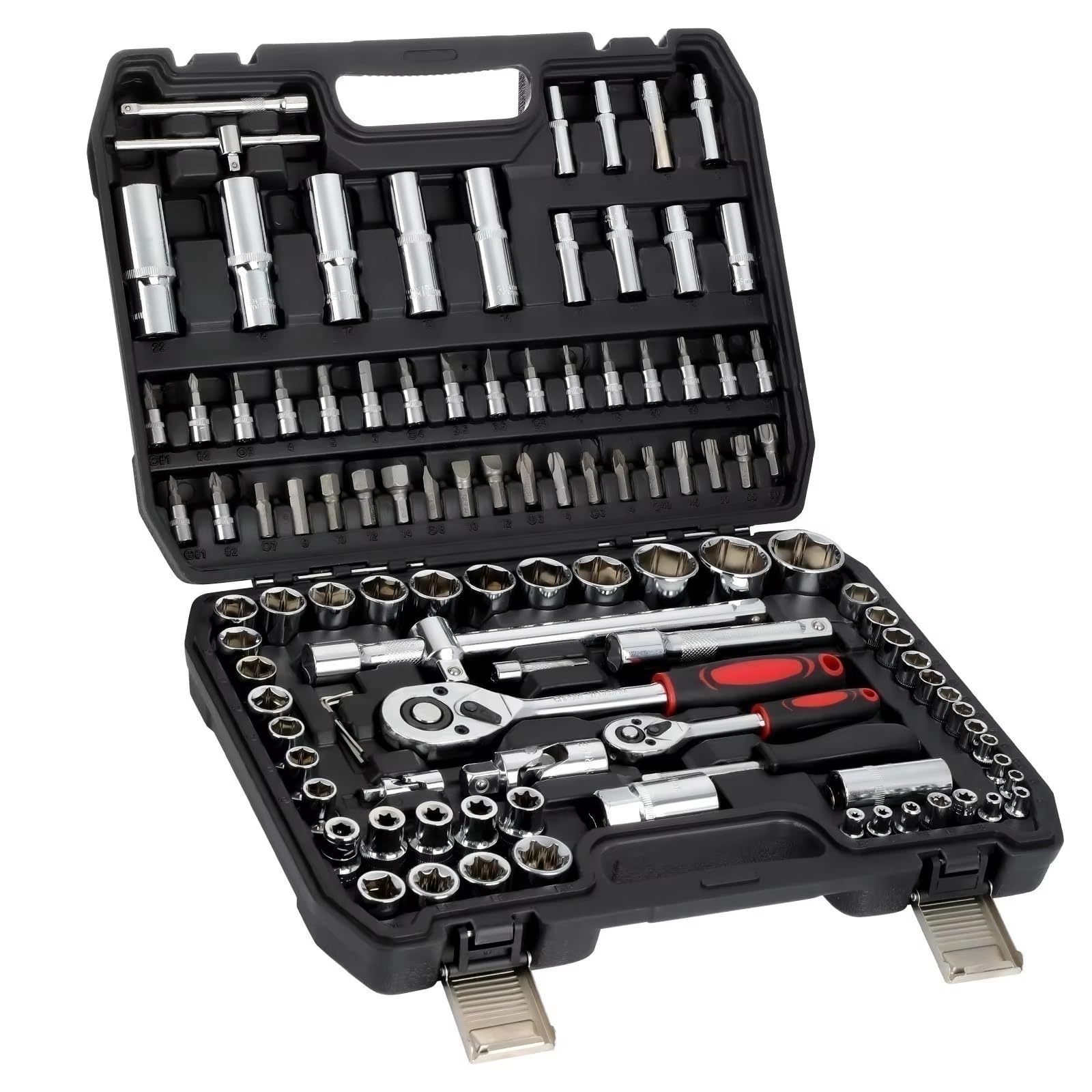Set attrezzi da officina 108 Pz Set Di Strumenti Meccanica Kit Chiave A Cricchetto A 6 Punti Set Di Strumenti Di Riparazione Custodia Per Strumenti Di Riparazione Auto Utensili Manuali