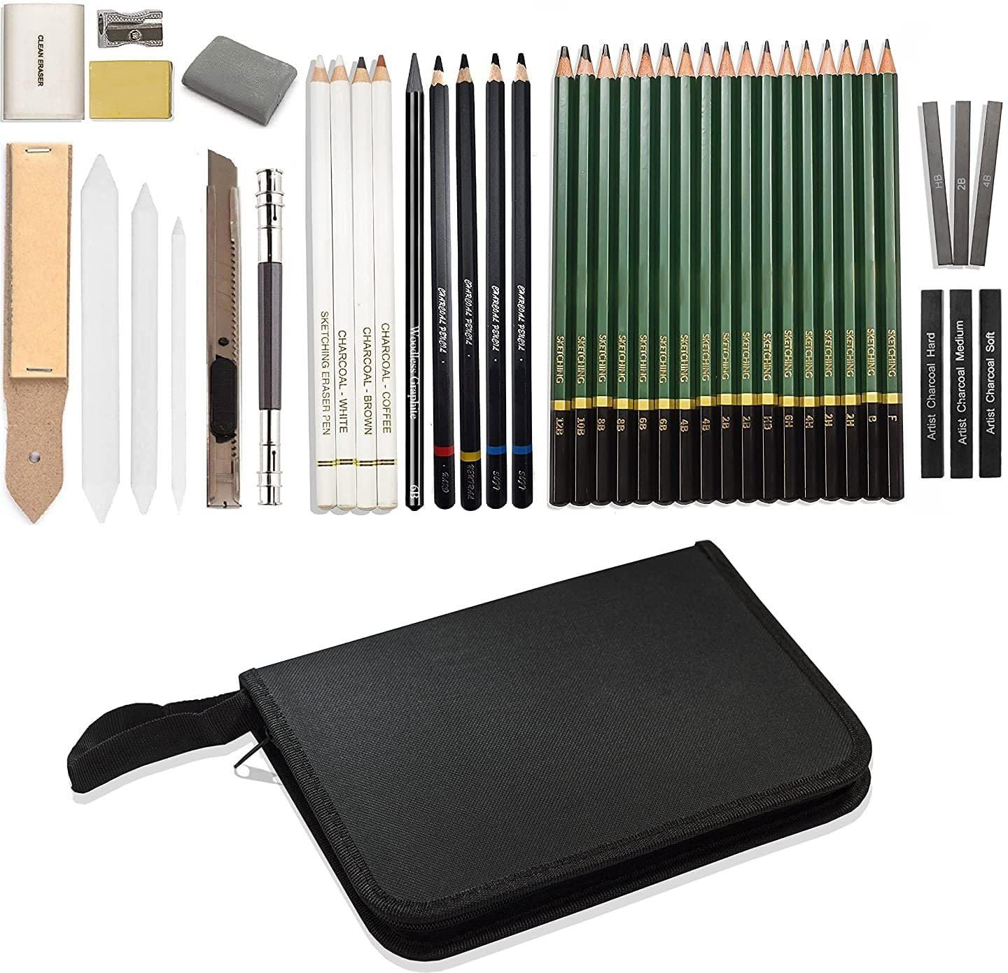 42 Pieces Professional Drawing Pencils and Sketch Kit for Artist Unleash Your Creativity_Styl1-image-26