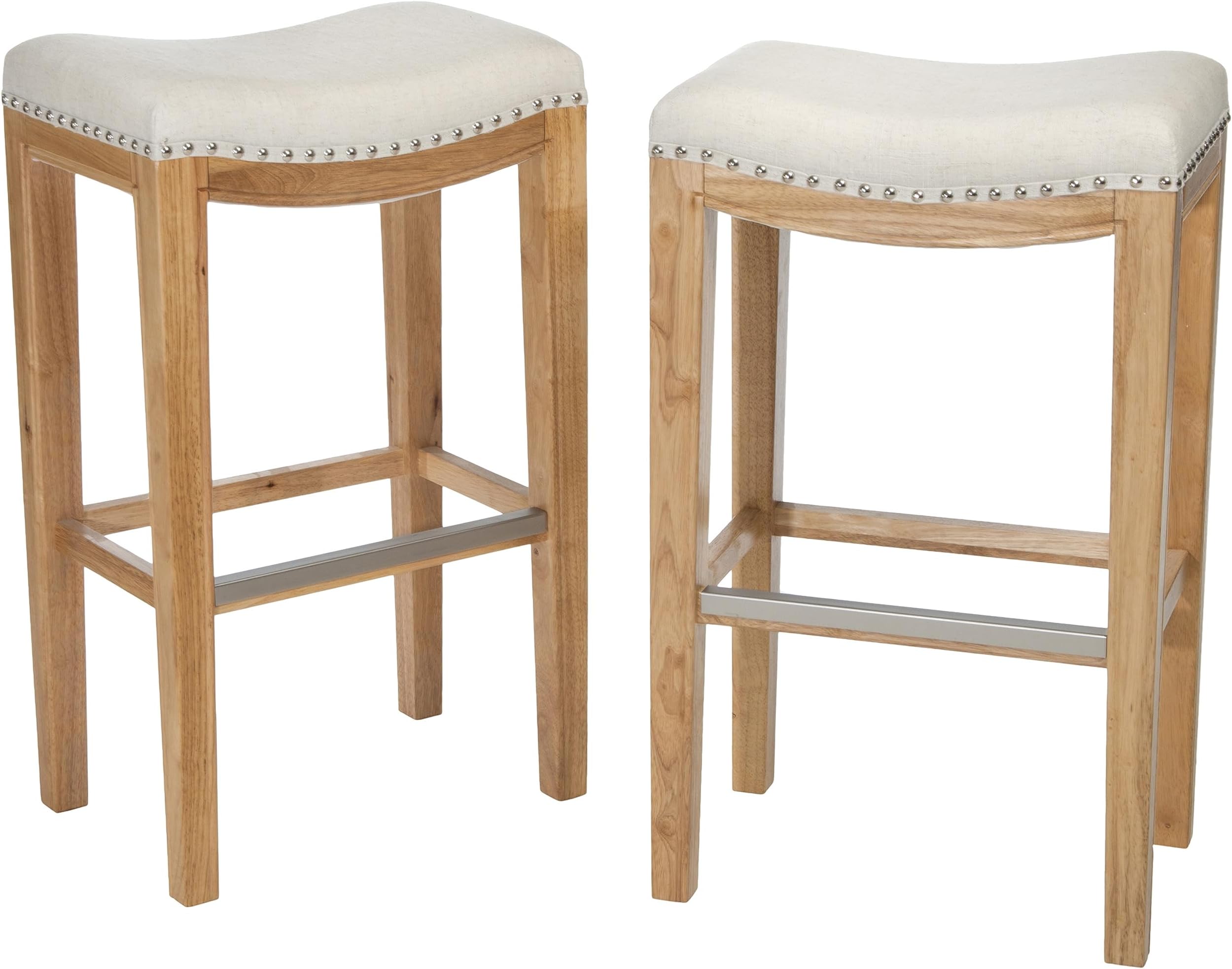 Christopher Knight Home Avondale Backles Bar Stools, 2-Pcs Set, Beige