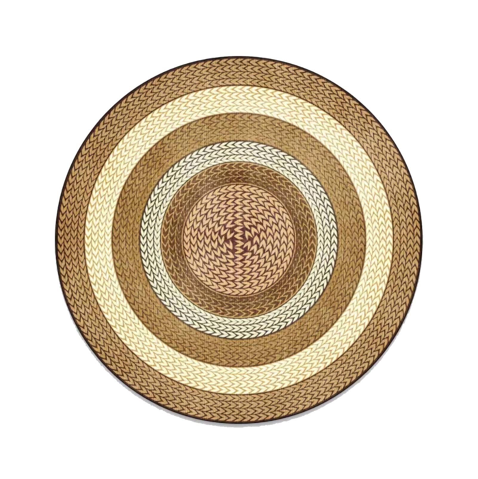 Tapis rond moderne 200cm haut de gamme au design de corde tressée élégant