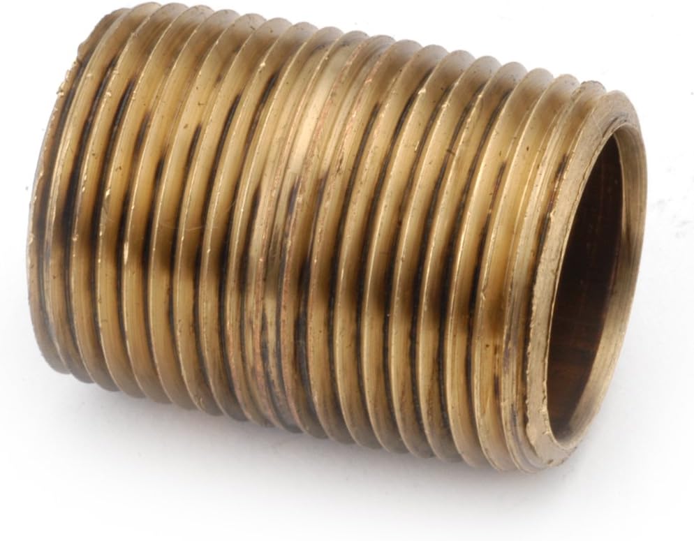 Anderson Metals 40161 Lead?Free Red Brass Seamless Pipe Nipple, 2?Inch MPT x 2?Inch MPT, 2-1/2?Inch Length, Durable Connector for Plumbing, Water & General Fluid Systems