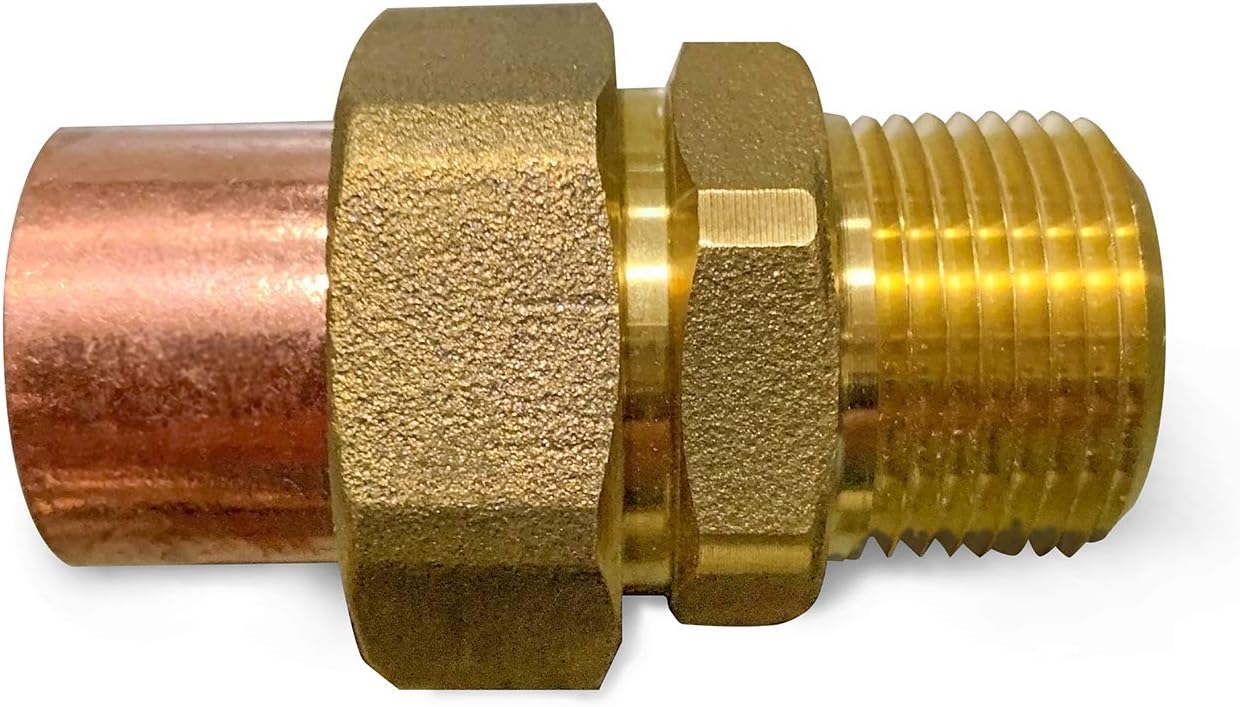 Everflow DDNV0034 3/4" Copper Union Fitting with Sweat to
