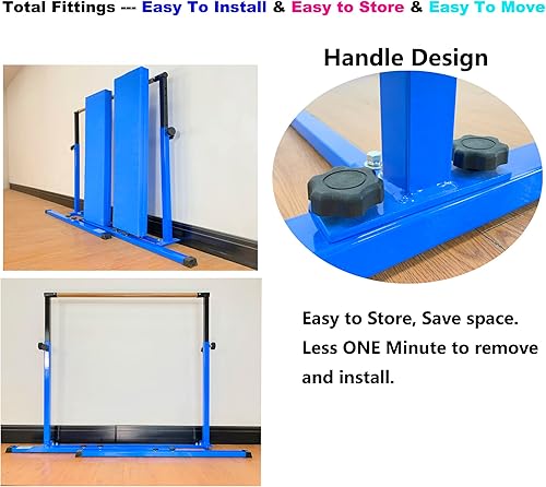 Miniatura 6 de MARFULA Juego de Barra de Gimnasia de 4 pies5 pies Barra de Gimnasia Kip con Longitud de 5 pies Ancho Interior de 4 pies Altura Ajustable Equipo de