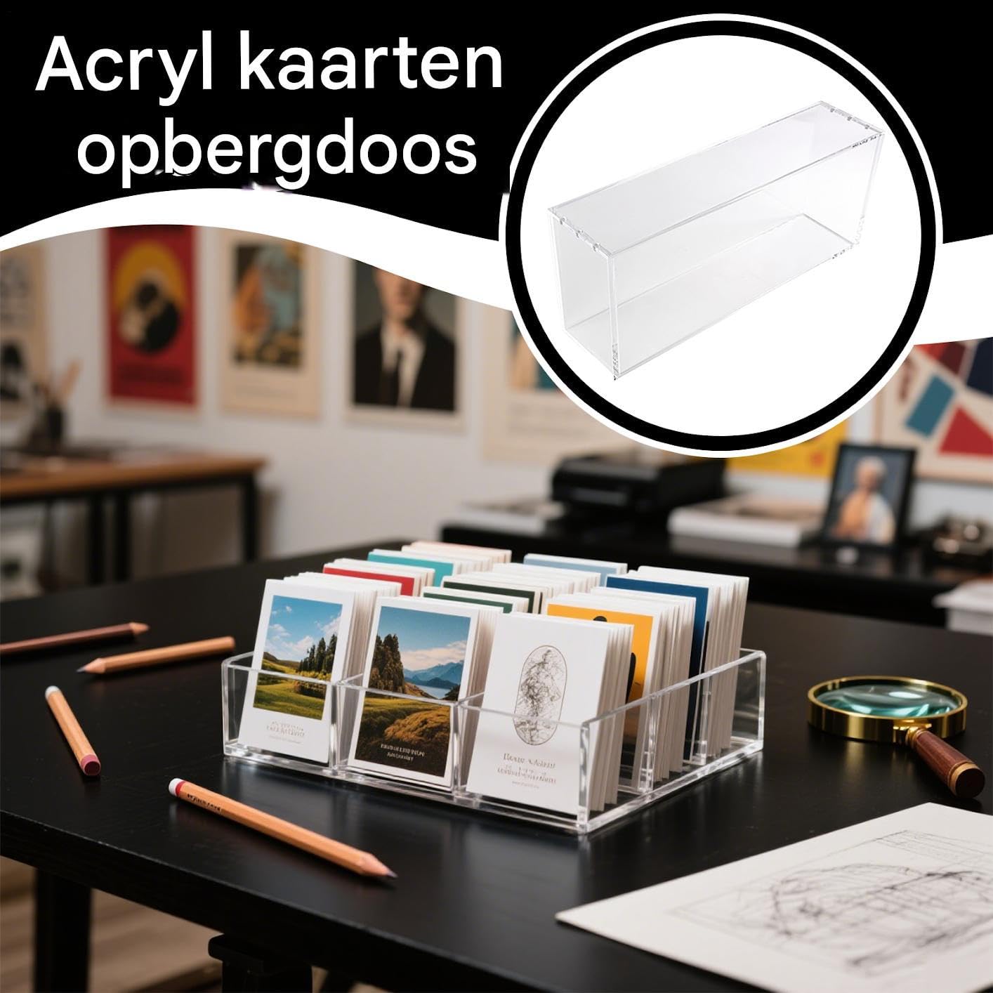 Karte Aufbewahrungsbox - Magnetische Acrylkarten Aufbewahrungsbox,Staubfreie transparente Aufbewahrungsbox für Familie Erwachsene Kinder Reise Urlaub Sammler Tägliche Ansicht Freunde