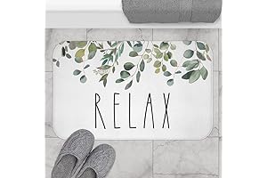 Rae Dunn Bathroom Essentials: Relax Bath Mat and Rug