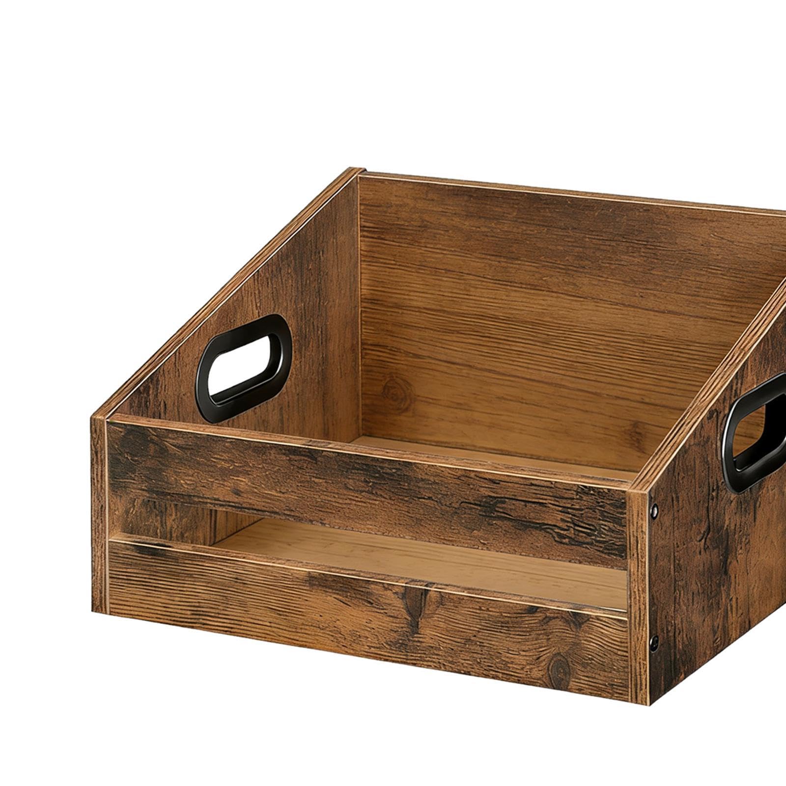 Cassa Porta Dischi in Vinile, Porta Dischi Rustico in Legno per Casa, Ufficio.