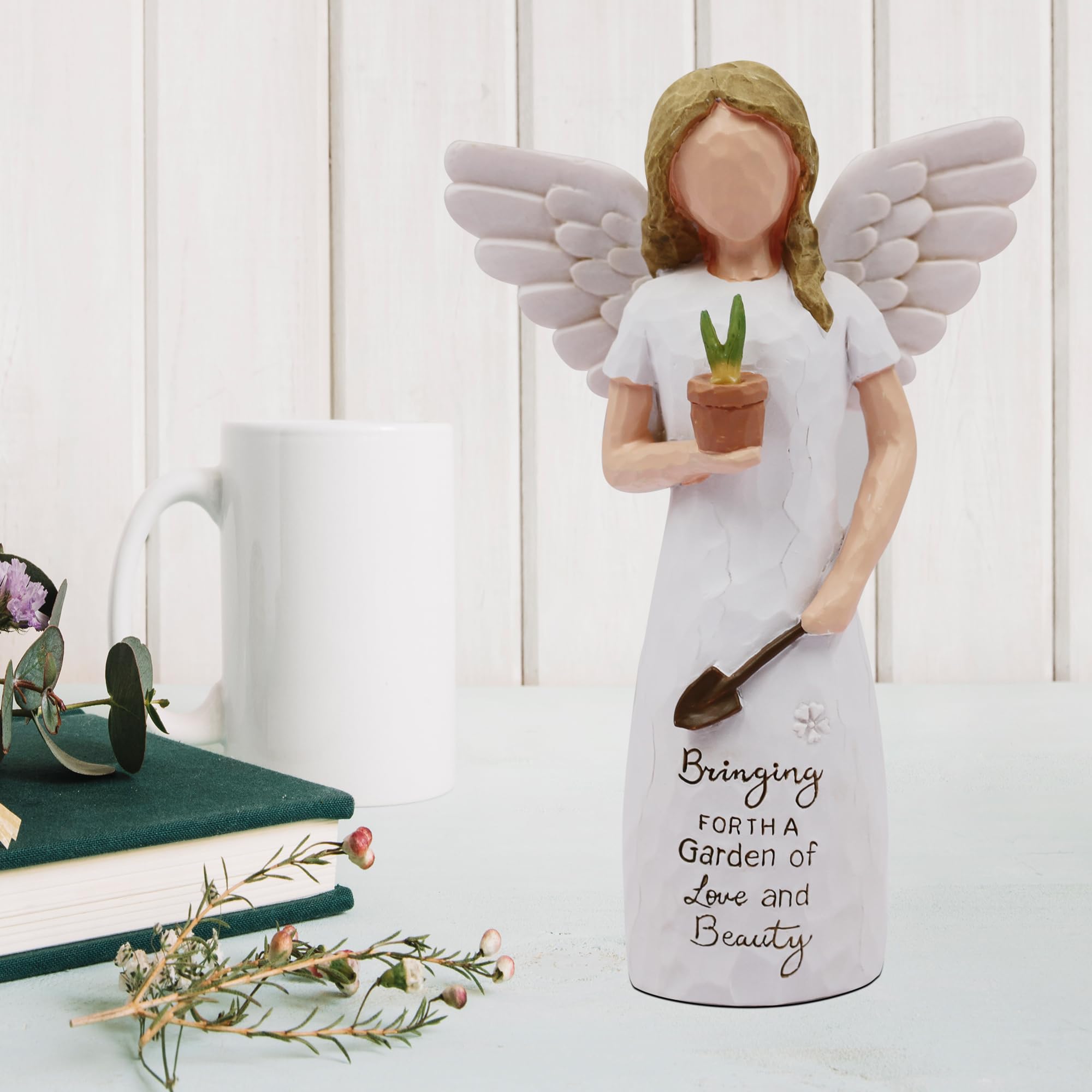 Gartengeschenke für Frauen, Geschenk für Gärtnerinnen Frau, Gartengeschenke Frauen, einzigartiges Gartengeschenk, Gartenengel, geformte handbemalte Engelfigur