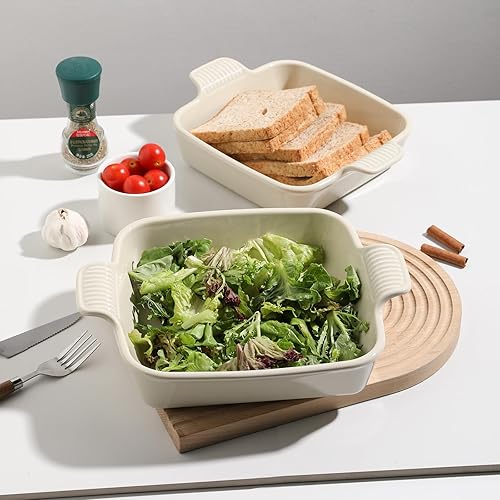 Miniatura 38 de Sweejar Ceramic Baking Dish, Rectangular Small Baking Pan with Double Handles, 20 Oz for Cooking, Brownie, Kitchen, 6.5 x 4.9 x 1.8 Inches(Red)