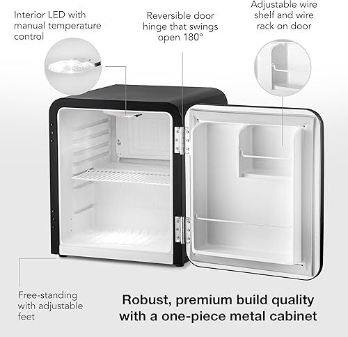 Miniatura 4 de Cooluli Mini refrigerador Curve de 1.7 pies cúbicos, refrigerador pequeño para dormitorio, oficina, dormitorio universitario, control inteligente de