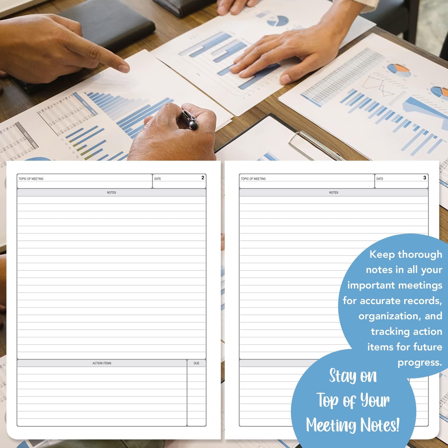 BookFactory Meeting Notebook/Business Meetings Book - Woodgrain, 168 Pages (Ruled Format), 8'' x 10'', Hardbound, Section Sewn (MX) (Made in USA)