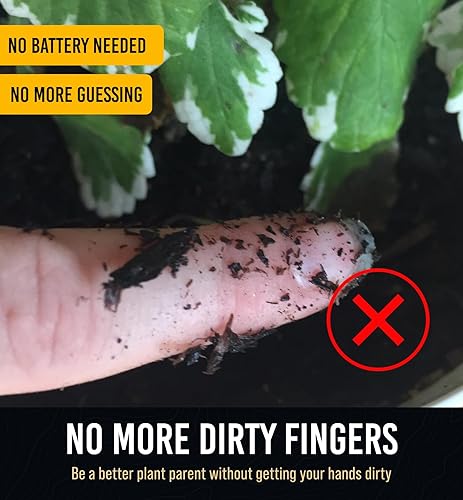 Miniatura 4 de GROWIT - Medidor de humedad para plantas de interior, medidor de agua preciso para plantas de interior, medidor de humedad del suelo, no necesita