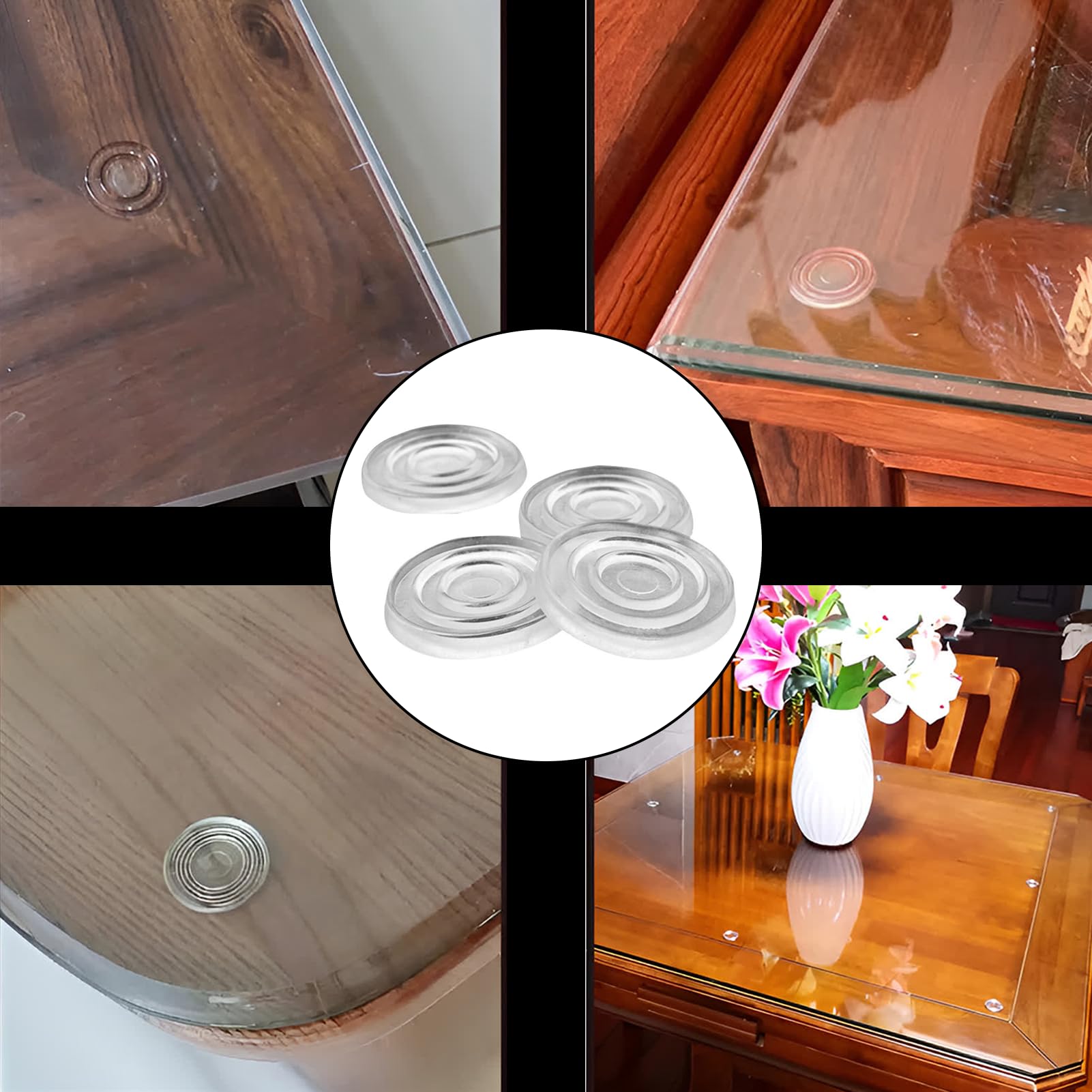 50 Kleine Saugnäpfe Mit Loch (20 Mm) – Transparent, Wiederverwendbar Für Tischplatten & Deko