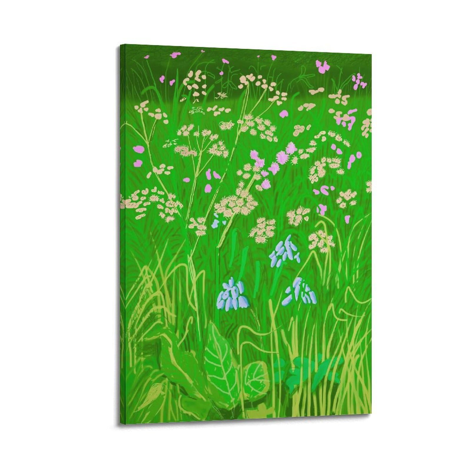 JoenTdrn David Hockney Vintage Abstract Aesthetic Canvas Wall Art Print Home Decor for Bedroom Living Room12x18inch(30x45cm) Frame-style