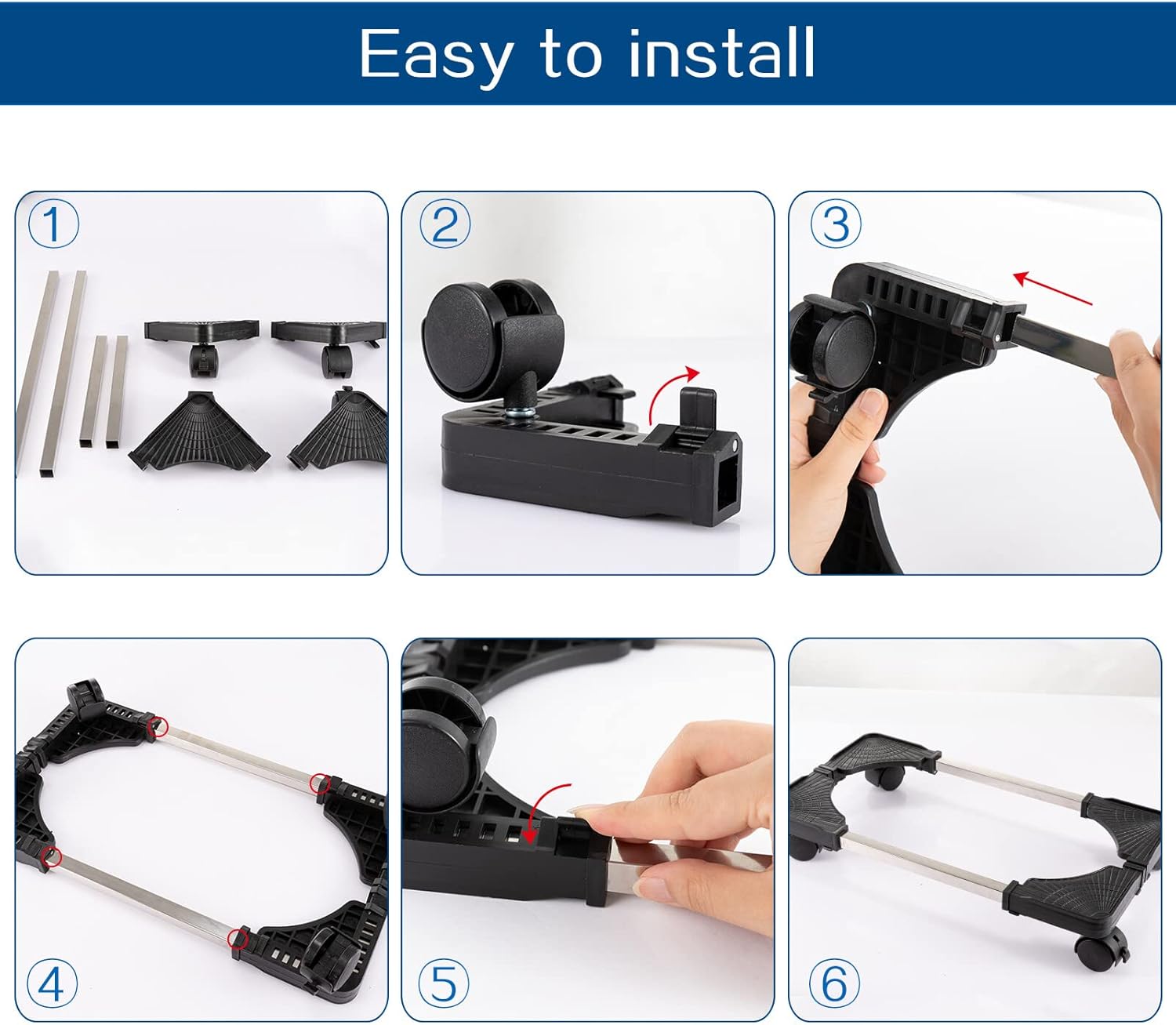 Betago 2 Packs Adjustable CPU Stand- Heavy Duty Mobile Computer Tower Desktop Rolling Stand with Locking Caster Wheels CPU Stand Holder Under Desk Fits Most PC for Home Office : Office Products