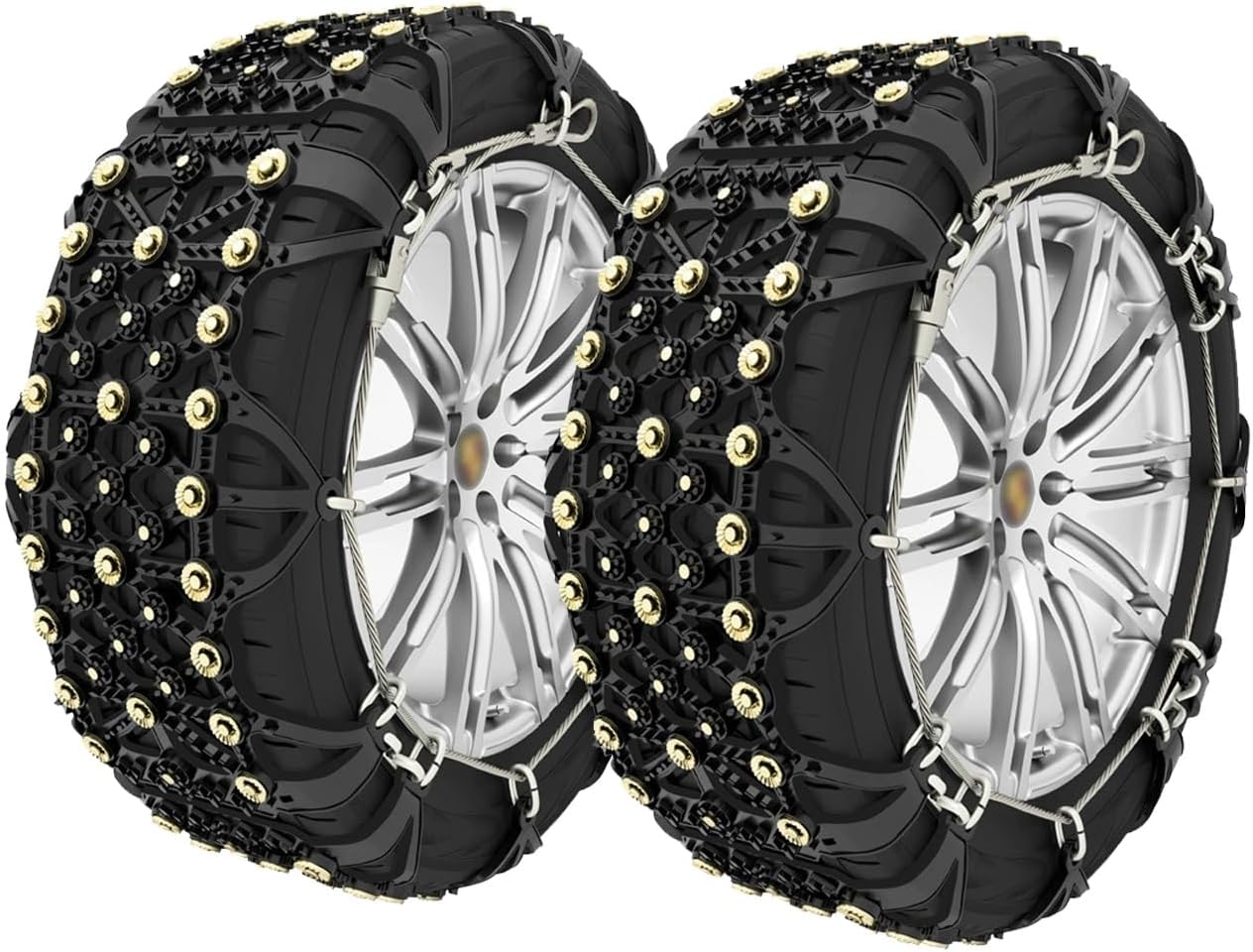 Chains For Tires,Snow Chain,Universal Tire Chains,Ice Chain For Tires,Fit Tire Width 185-265mm,2pcs,For Light Truck, Suv, Cars, Pickups(235/65R17)