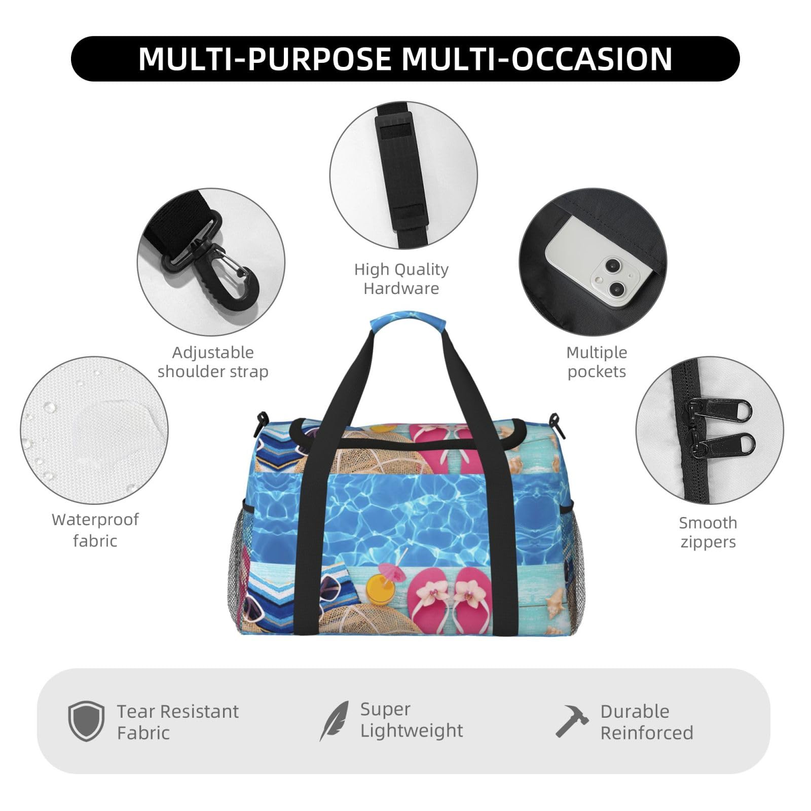 Fajna torba na ramię z wodą na basen kobiety mężczyźni podróżna torba crossbody torebka torba na ramię torebki robocze codzienna torba hobo