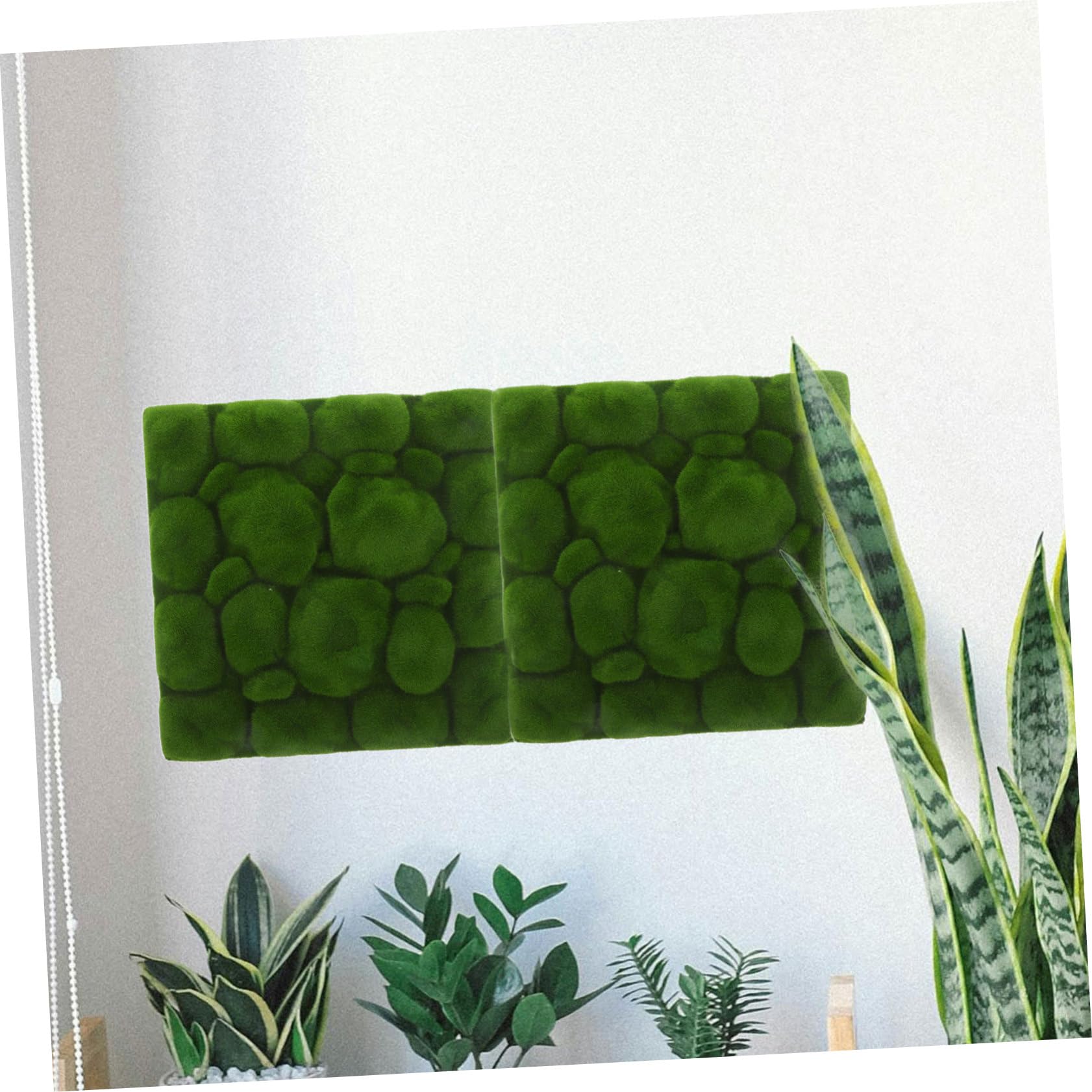 Muschio Artificiale Verde 2 Pezzi per Decorazioni Fai-da-te in Giardino e Pareti, Materiale in Schiuma Epe Tessuto e Cotone per Paesaggio Micro e Decorazione Cortile