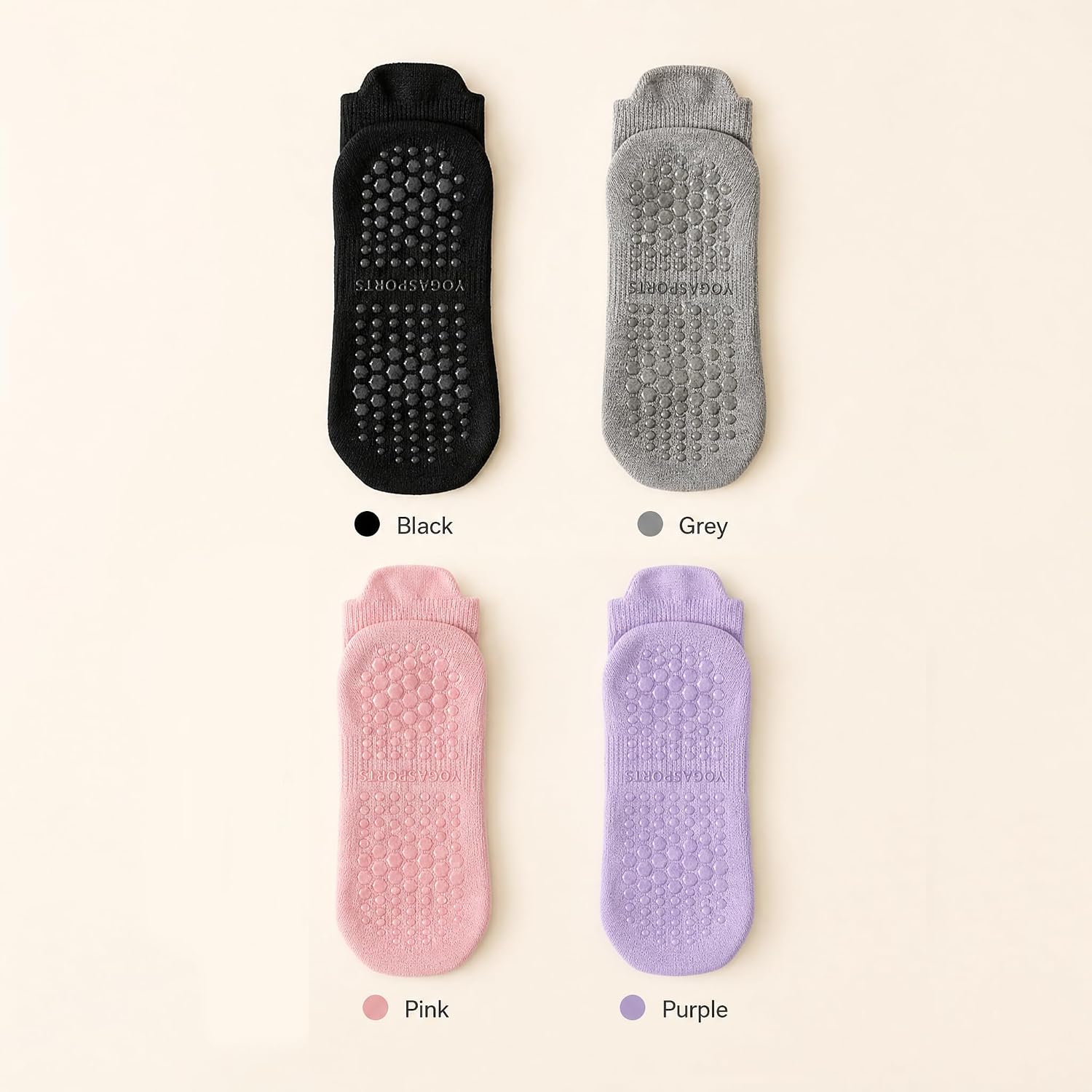 Pilates Socks with Grips for Women Non Slip Grip Socks for Barre, Ballet, Barefoot, Anti Skid Ankle Yoga Socks image 5