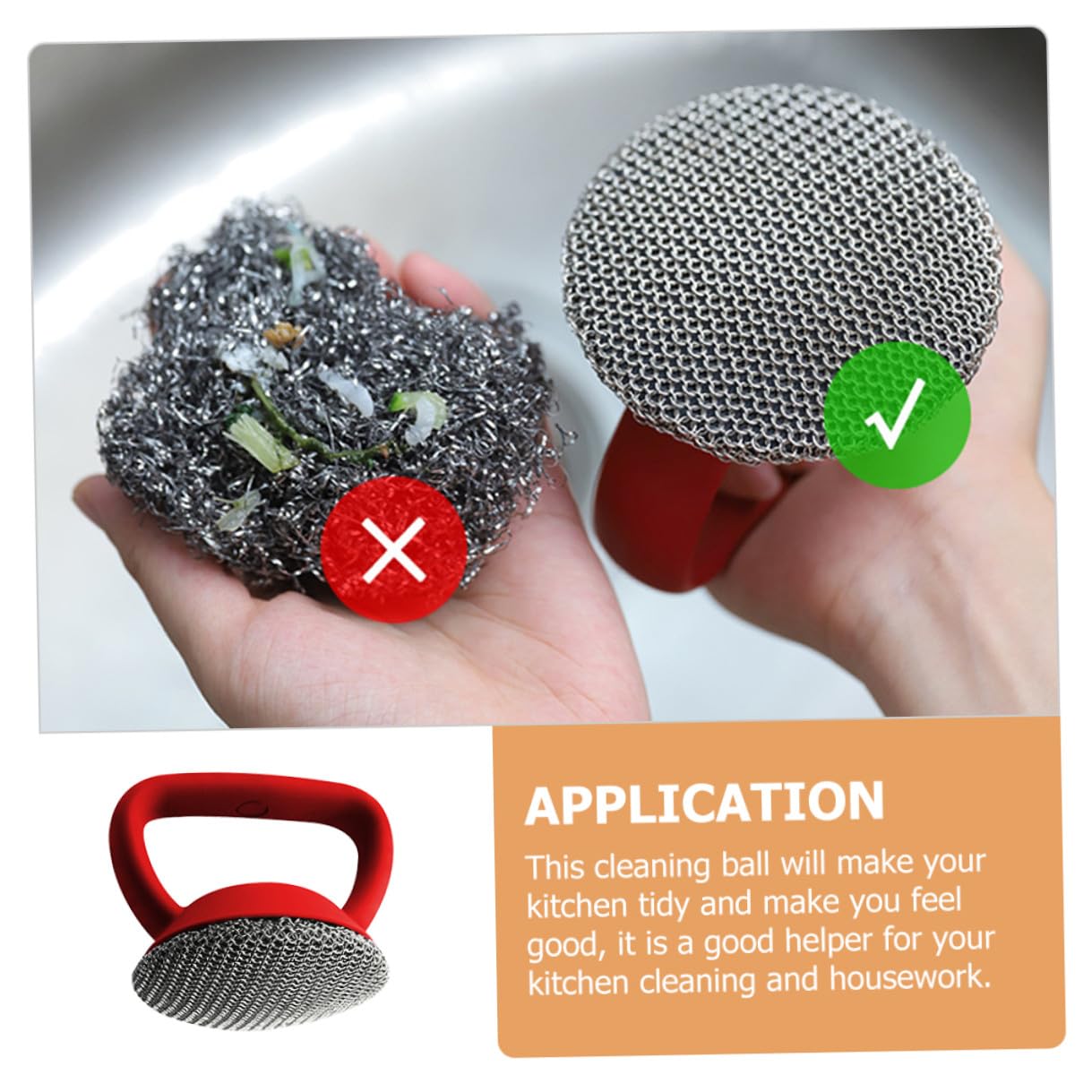 Cepillo de Acero Inoxidable para Limpieza de Ollas y Sartenes con Mango Resistente y Reutilizable Diseño Ergonómico con Colgador para Cocina y Horno