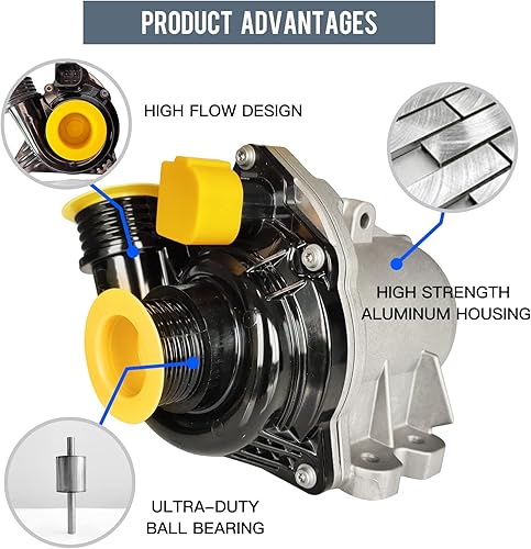 Miniatura 5 de GOCPB Bomba de agua para motor eléctrico compatible con BMW Z4 640i 740i E84 E70 E90 reemplazos  11517632426 A2C53326031 941504E 41504E 7632426